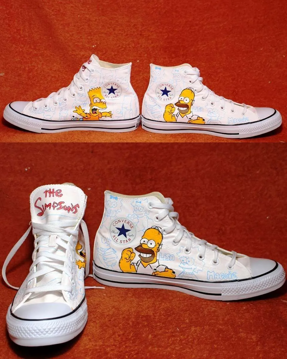 Never Say Never All Star The Simpsons sneakers dipinte a mano