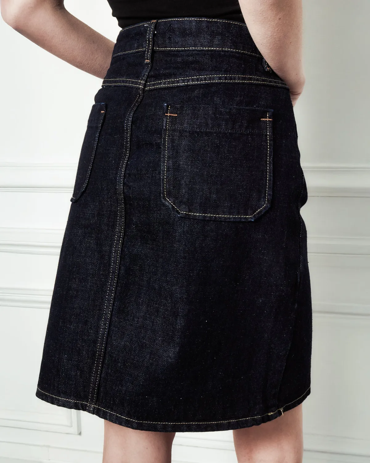 acquaverde Davis gonna Brut Lavé midi denim