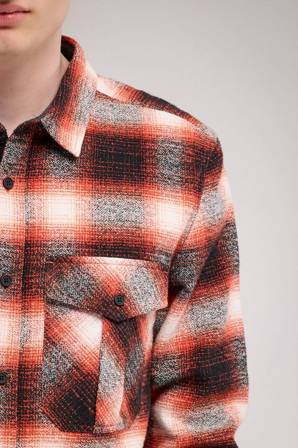 Teddy Smith C-Peak Camicia Quadri Arancione Uomo