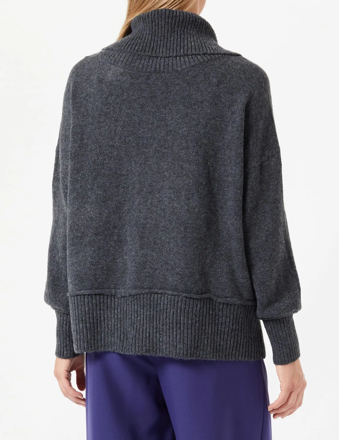 Only Onlhazel Maglione Donna Collo Alto Grigio L