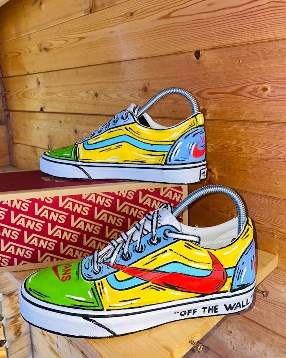 Vans Slip-On Cartoon sneakers dipinte a mano