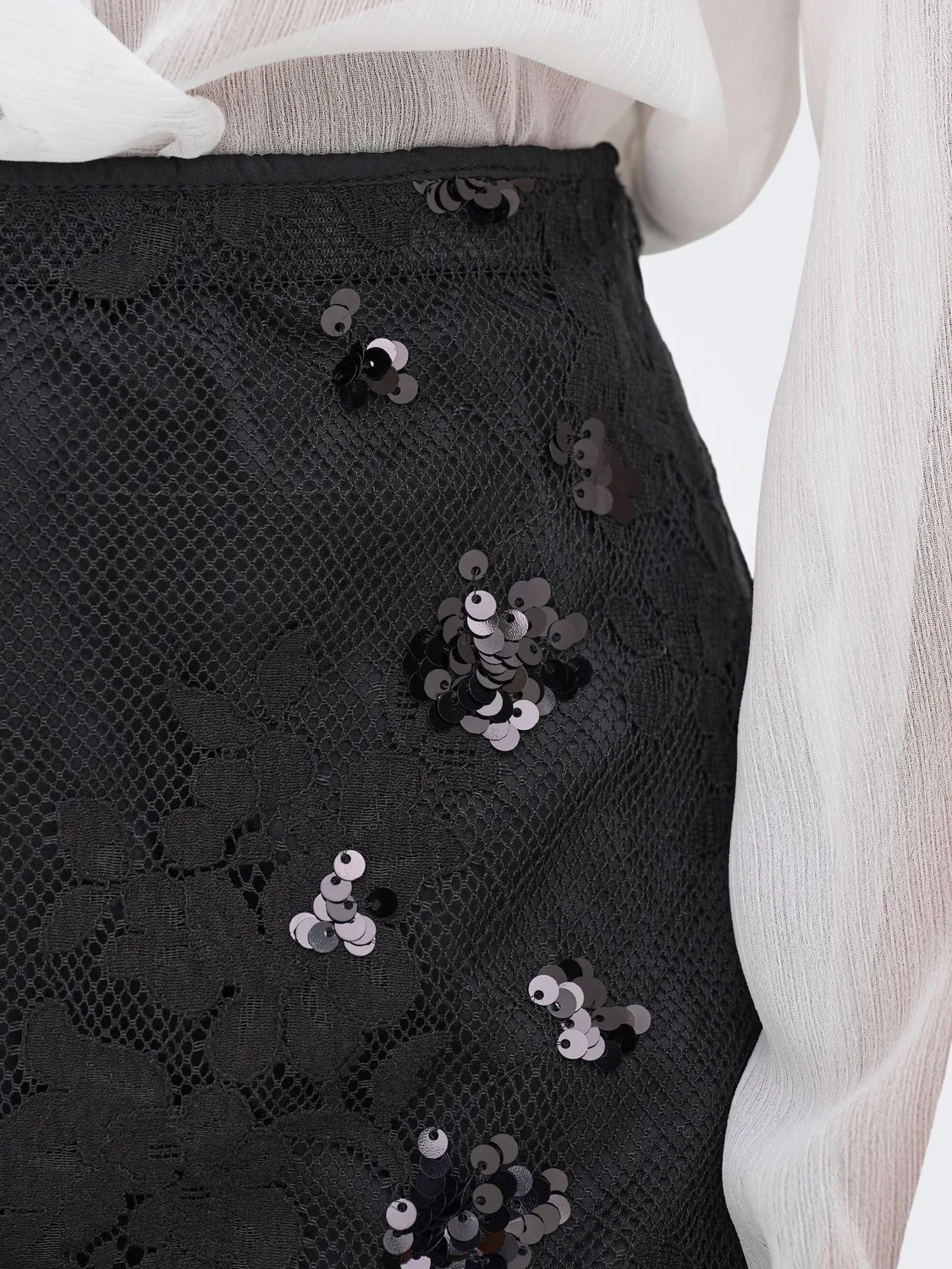 ONLY Onlsinna MW Lace top L nero pizzo