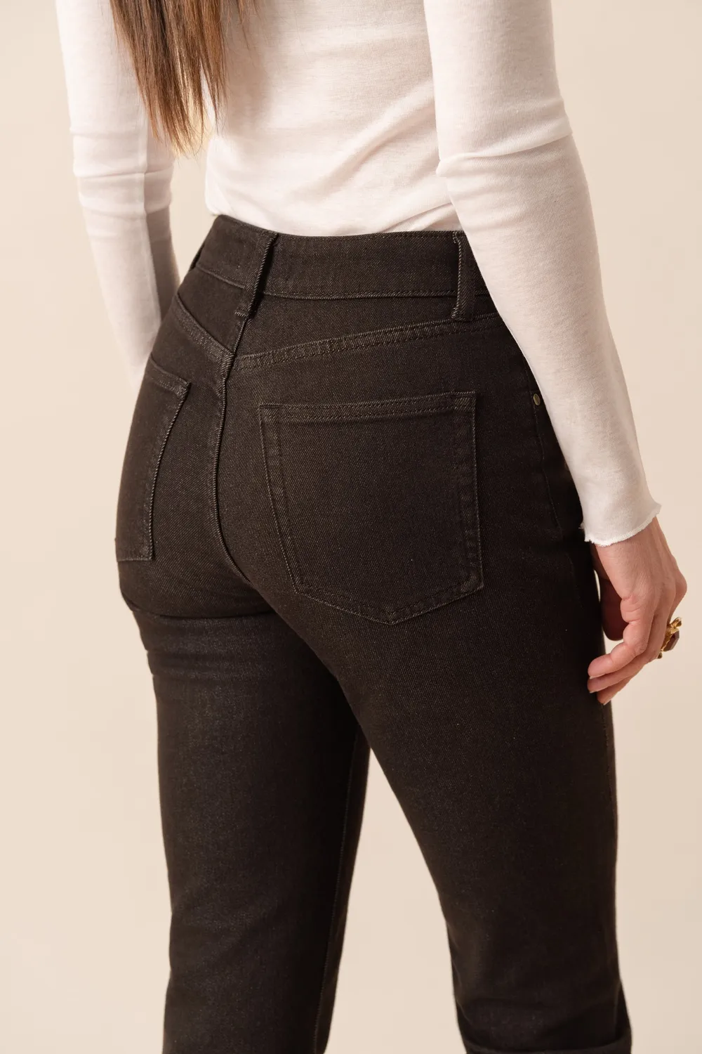 Oraije Mia jeans momfit cioccolato