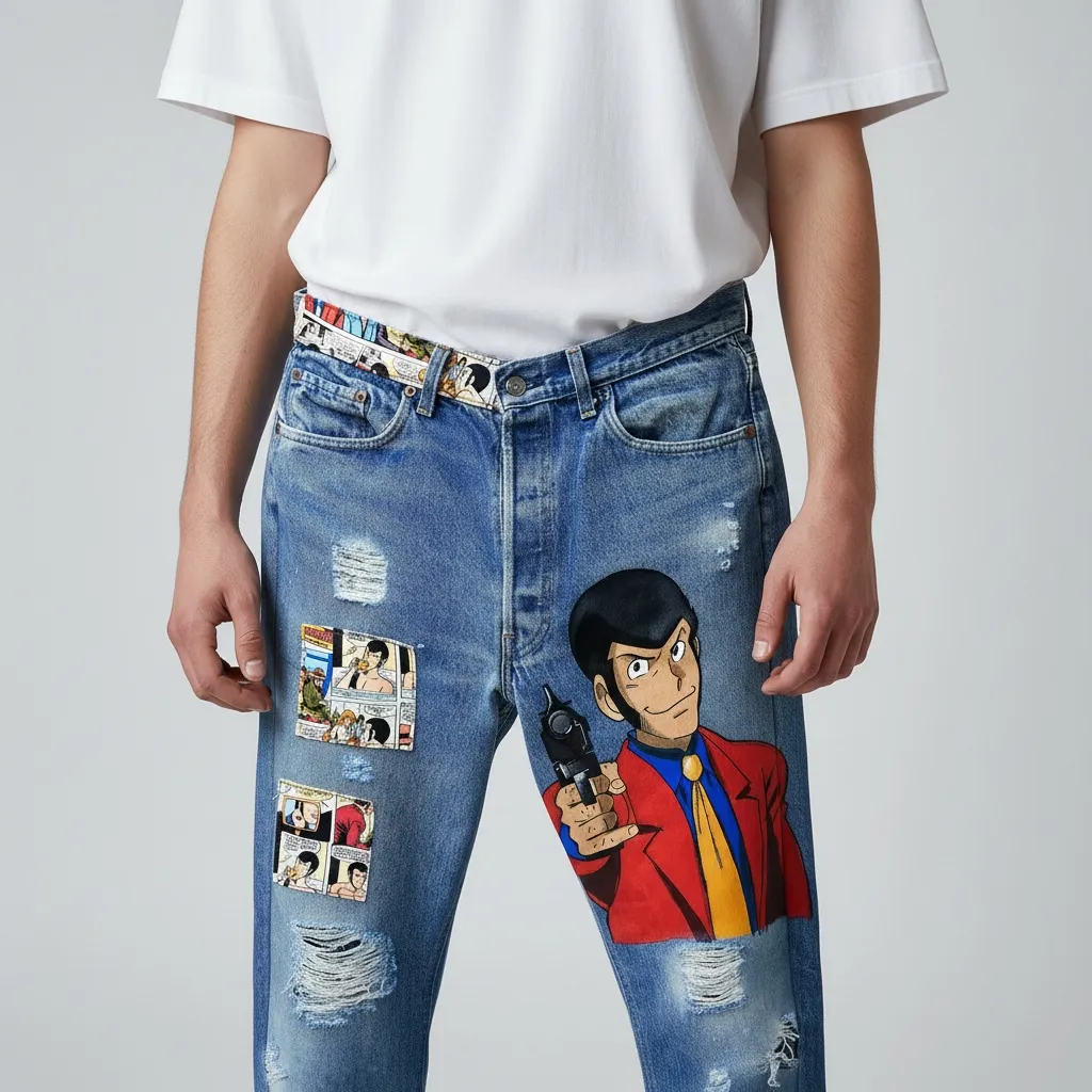 Levi's Vintage jeans dipinti Lupin vignette