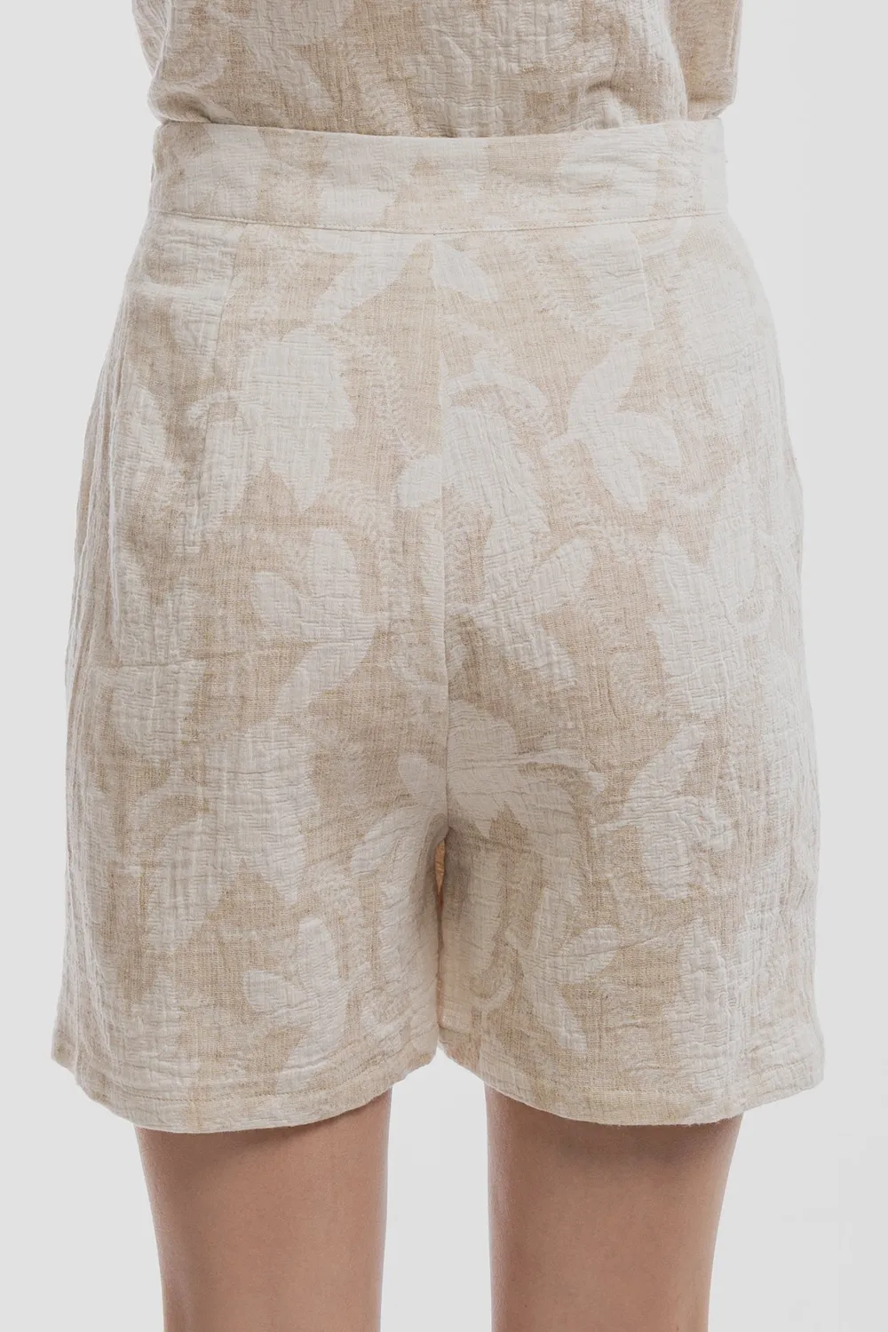 Teddy Smith S-Floralio shorts grigio cotone lino