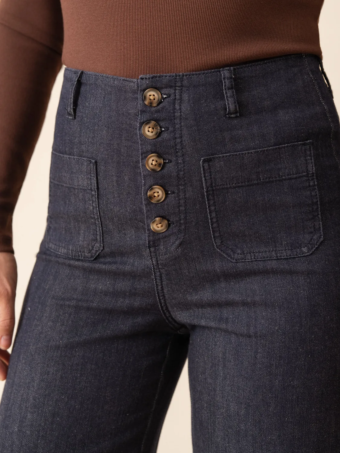 Oraije Stan jeans wide grezzi in cotone