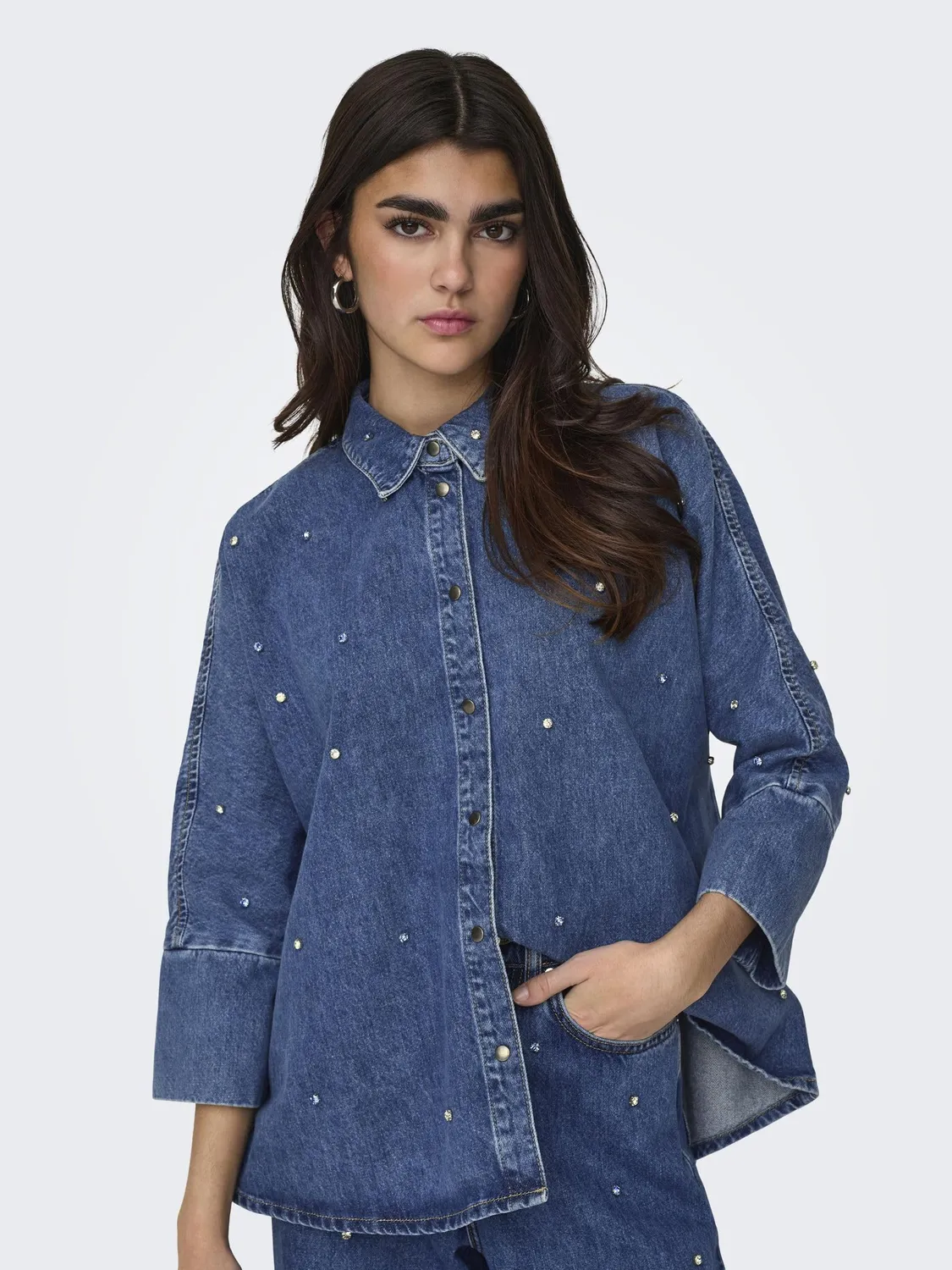 ONLY ONLGRACE camicia jeans donna M denim