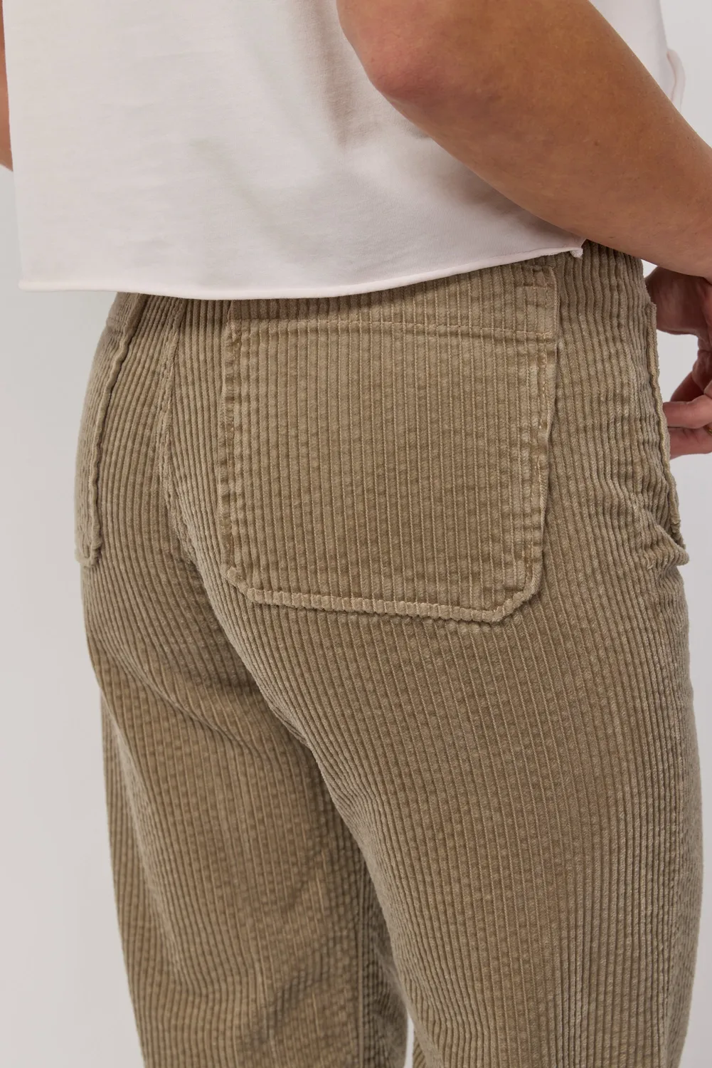 Acquaverde Melvil pantalone Argile flare velluto