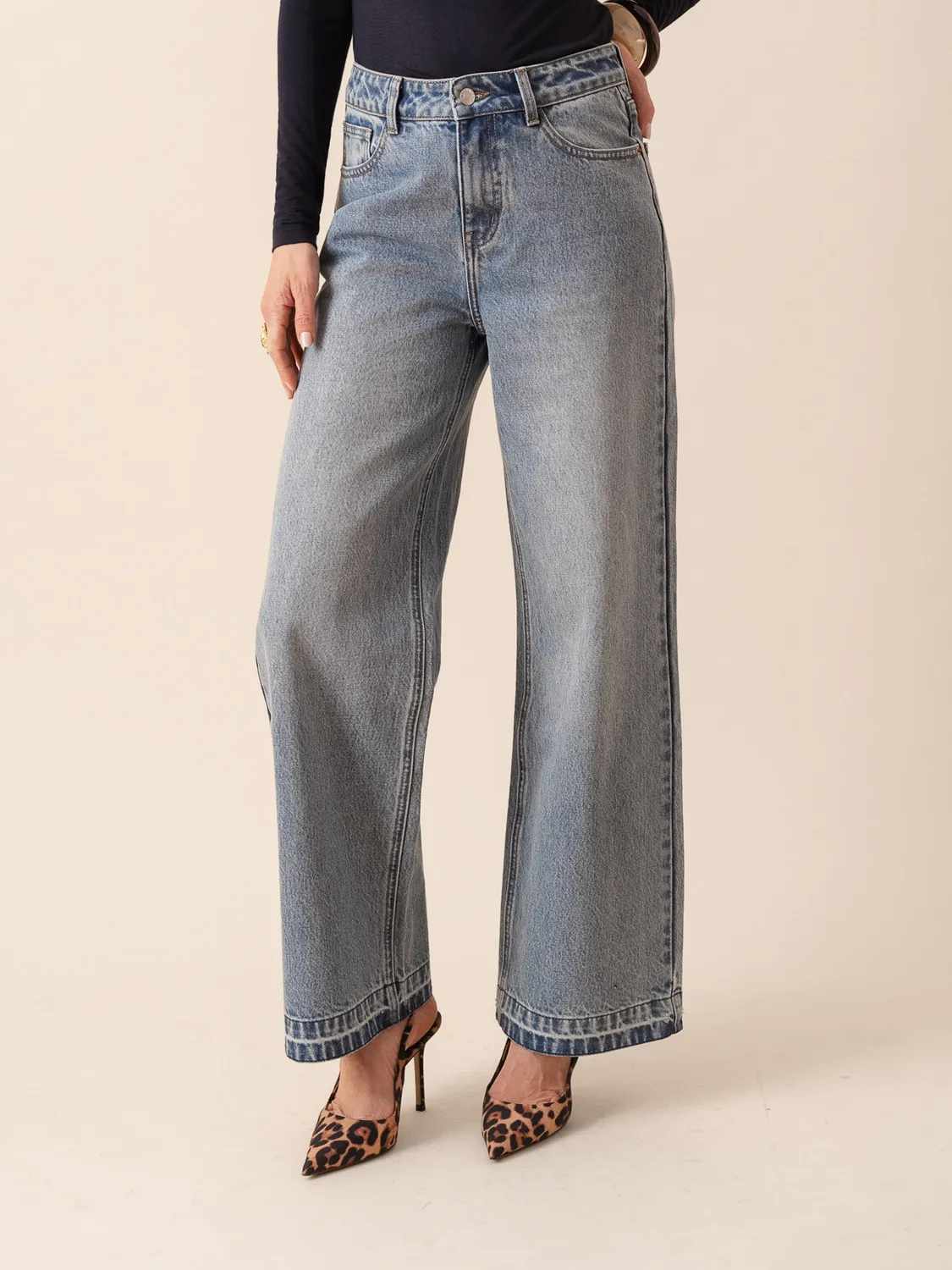 Oraije Dora jeans wide azzurro chiarissimo