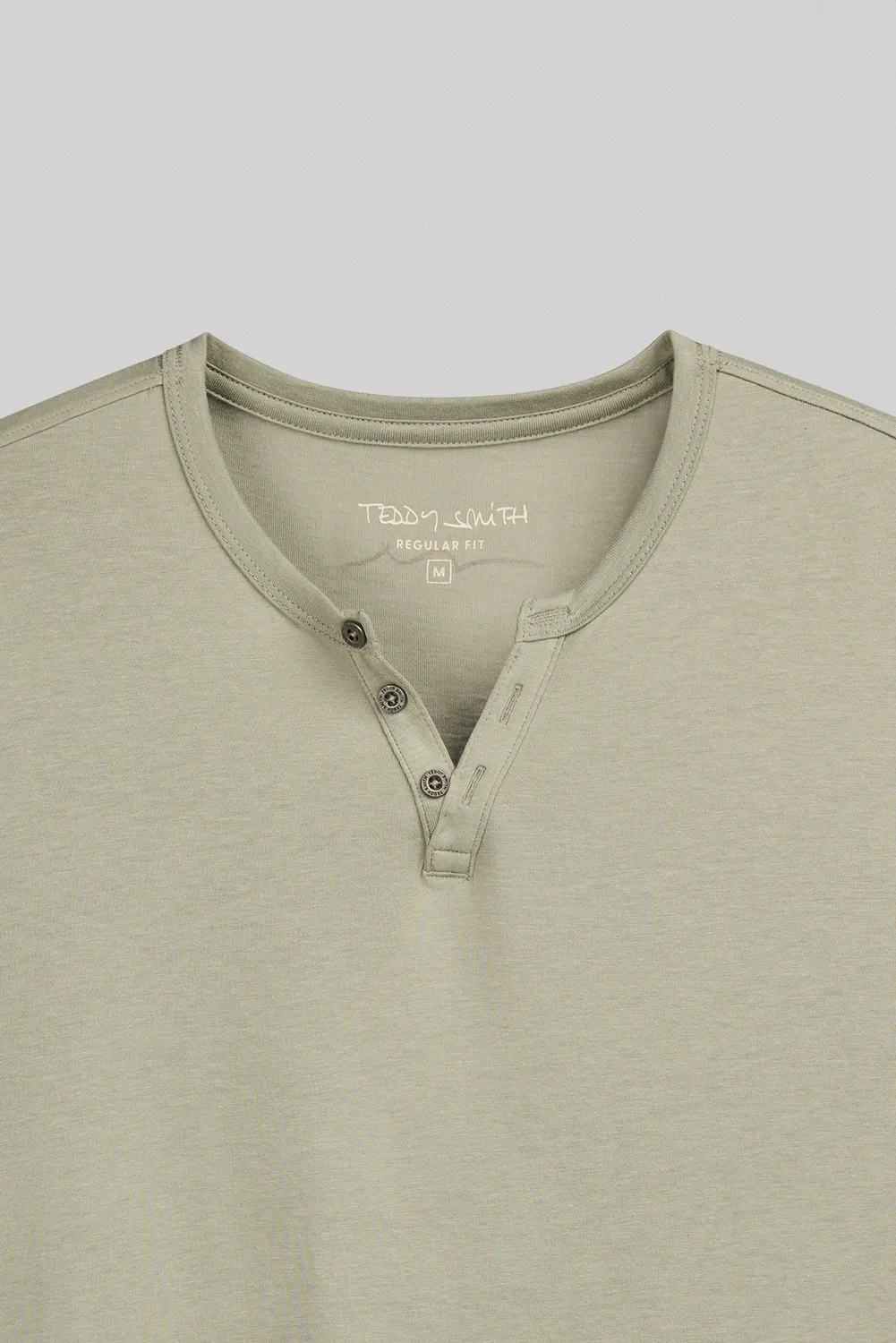 Teddy Smith T-Gianni MC T-shirt Uomo Kaki Bleach