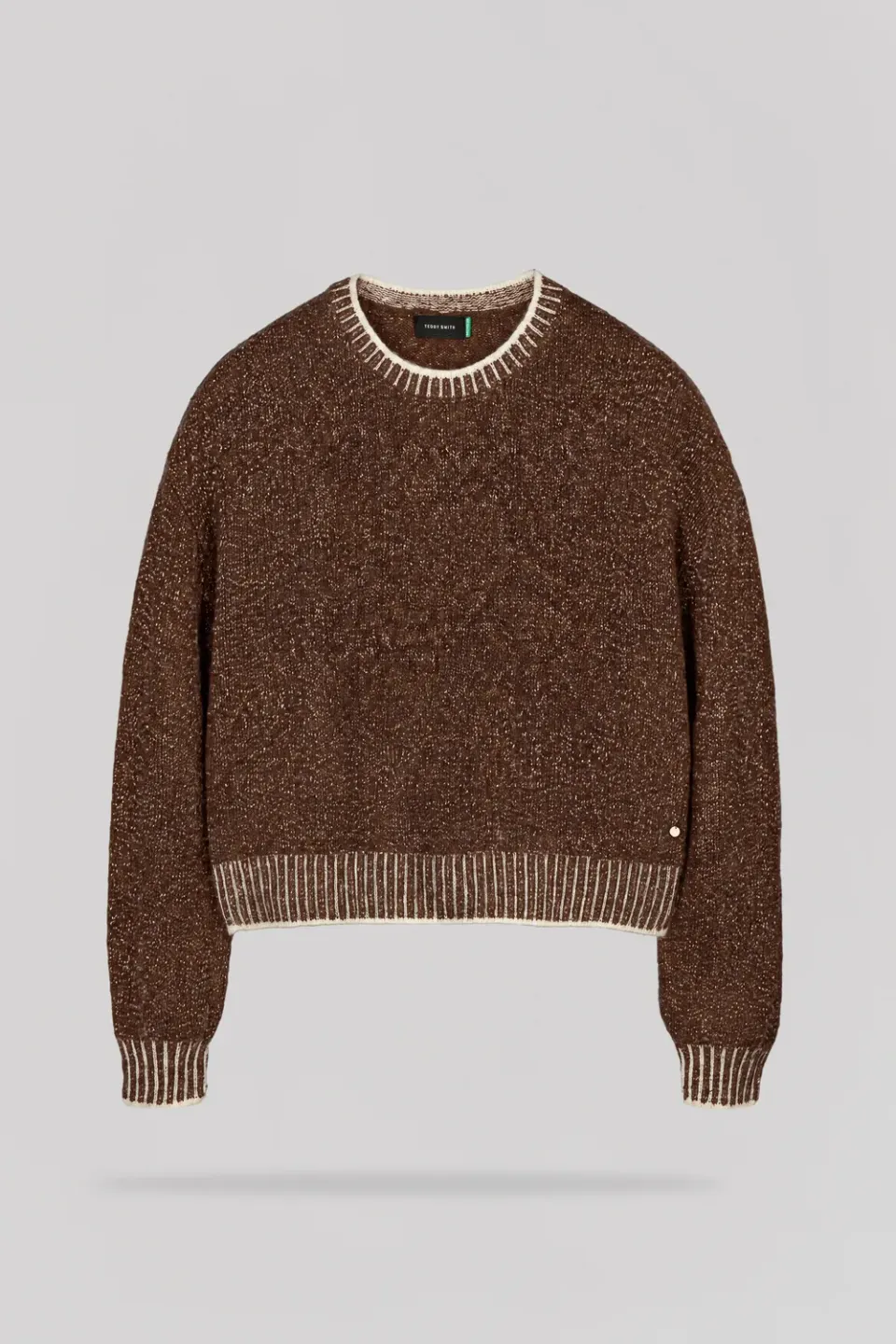 Teddy Smith P-Luisa Pull Cioccolato Misto Lana Dritto