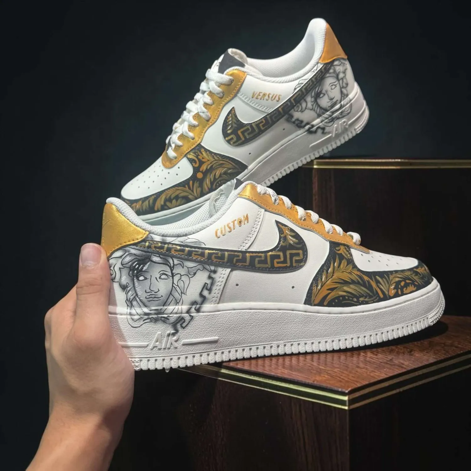 Never Say Never Versace Nike Air Force 1 Sneakers Dipinte