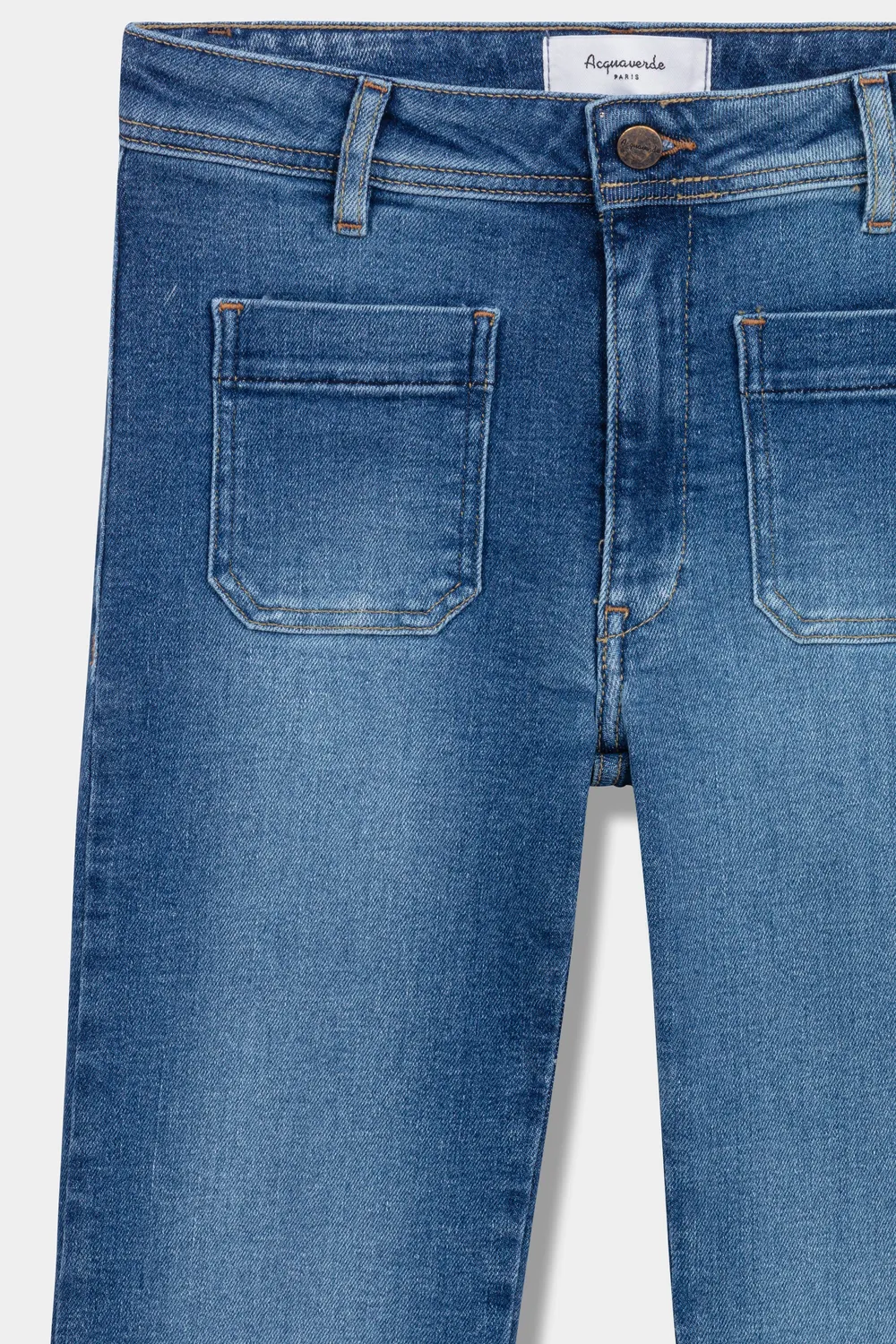 Acquaverde Charlotte Worn jeans bootcut vita media