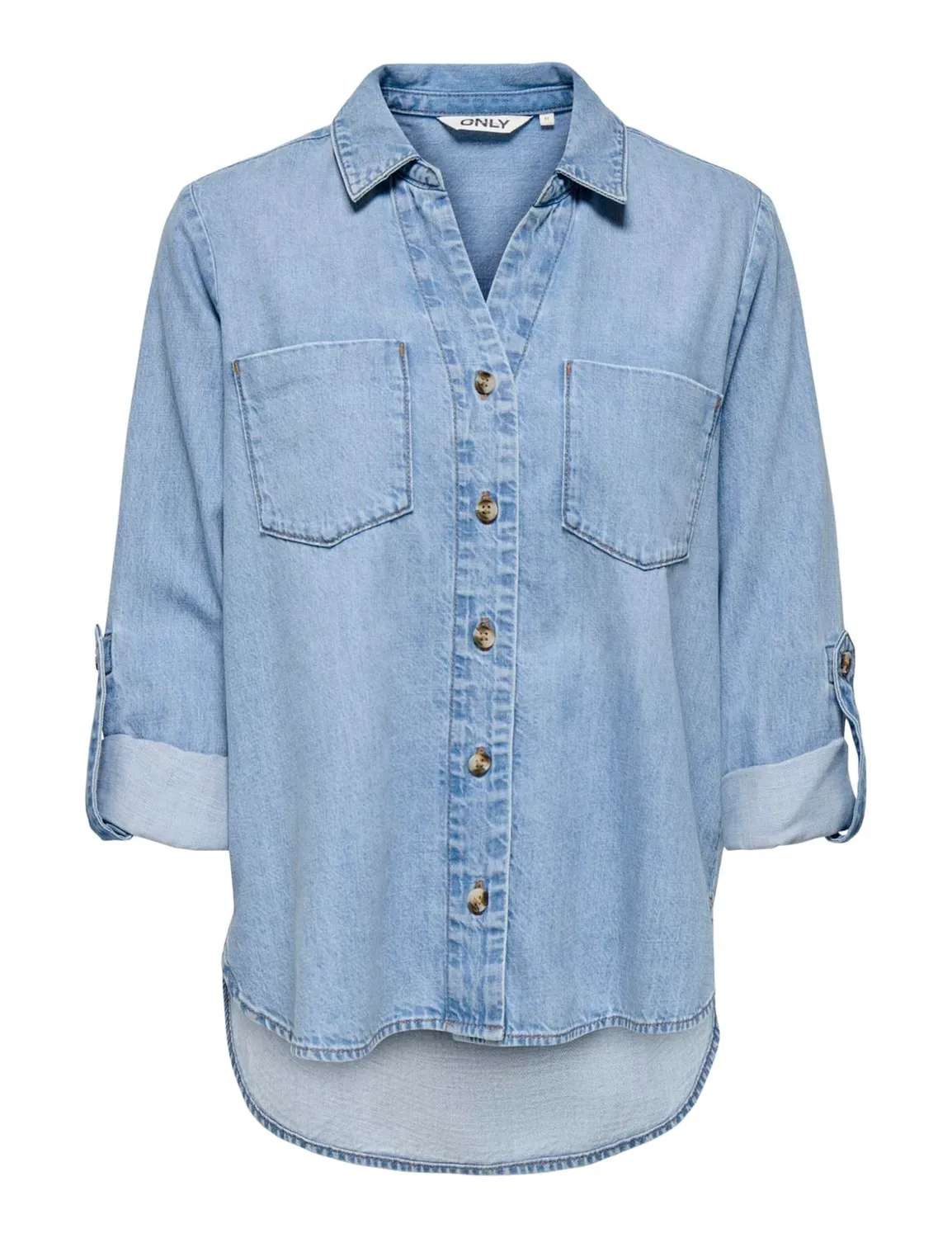 Only Onlyasmin Camicia Denim Donna Blu Medio Lunga