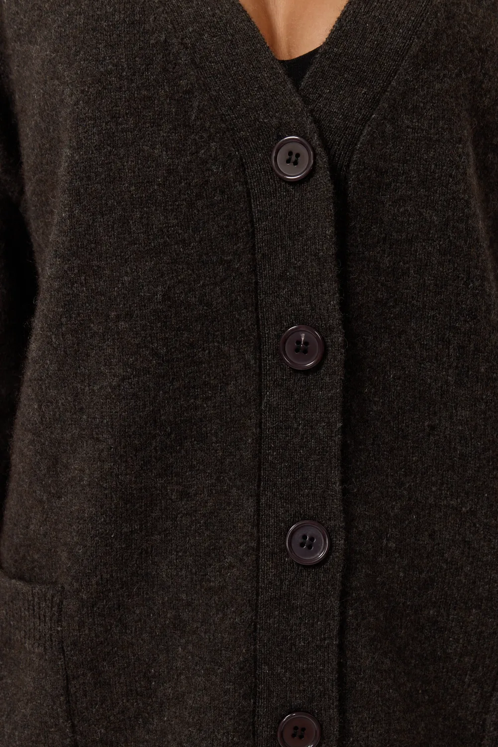 Acquaverde Cardigan Oversize Scollo V Marrone Yak Merino