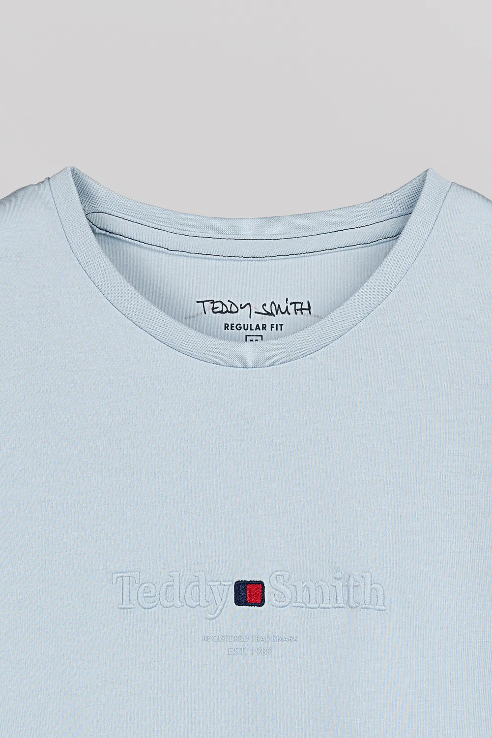 Teddy Smith T-Jim MC t-shirt uomo azzurro cotone