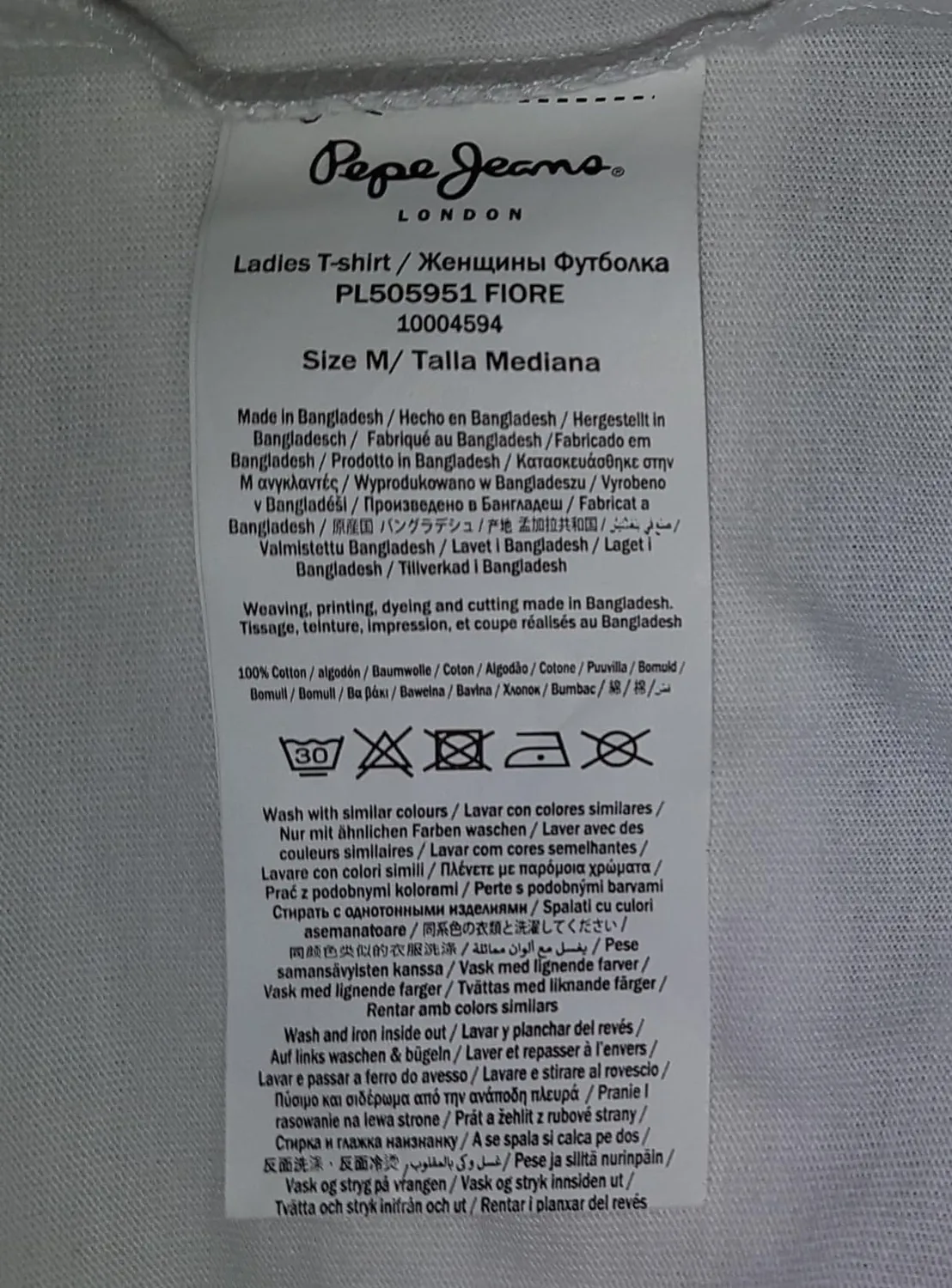 Pepe Jeans Fiore T-Shirt Donna Bianca Girocollo
