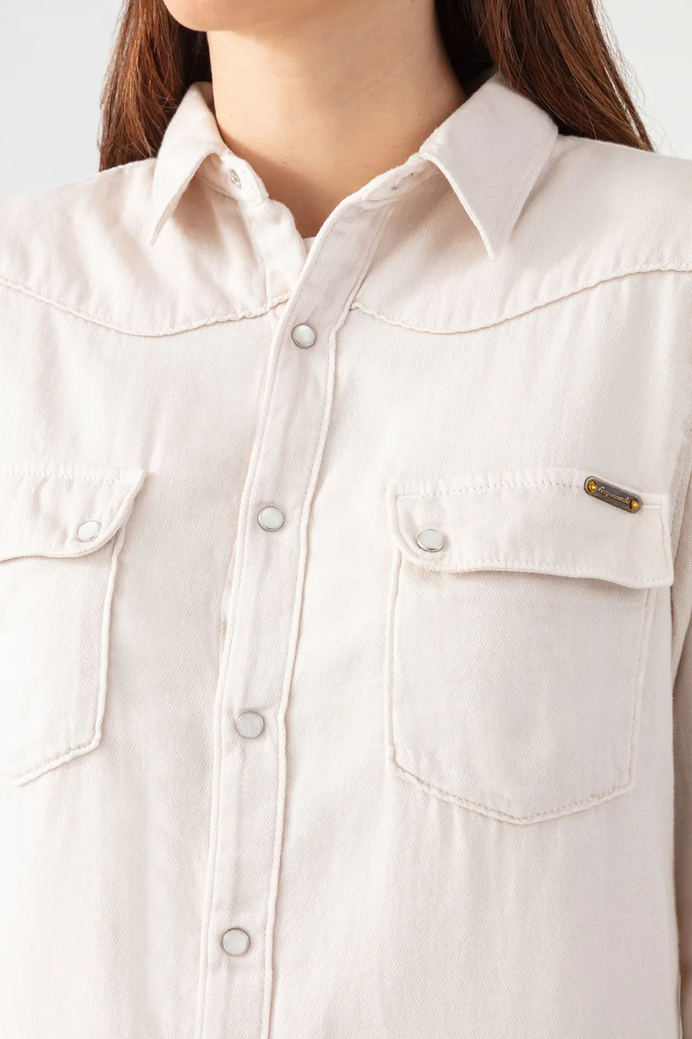 Acquaverde Clyde camicia Cream western bottoni pressione