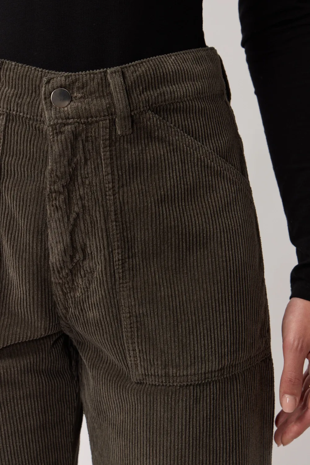 acquaverde Eddy pantaloni velluto verde muschio