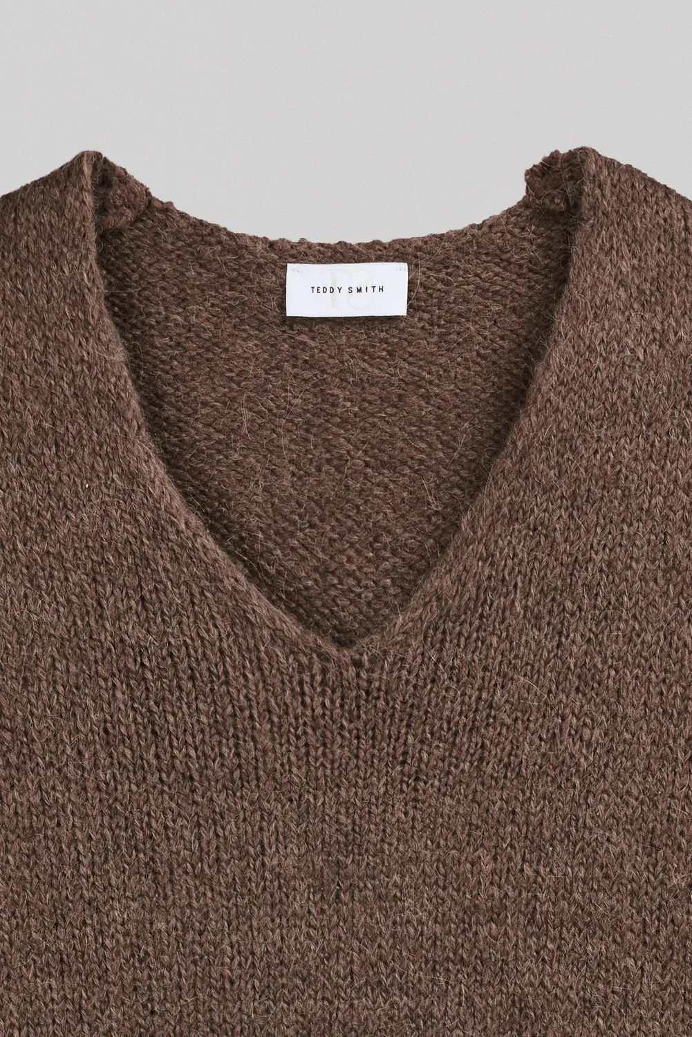 Teddy Smith P-Molia maglia smanicata cioccolato scollo V donna