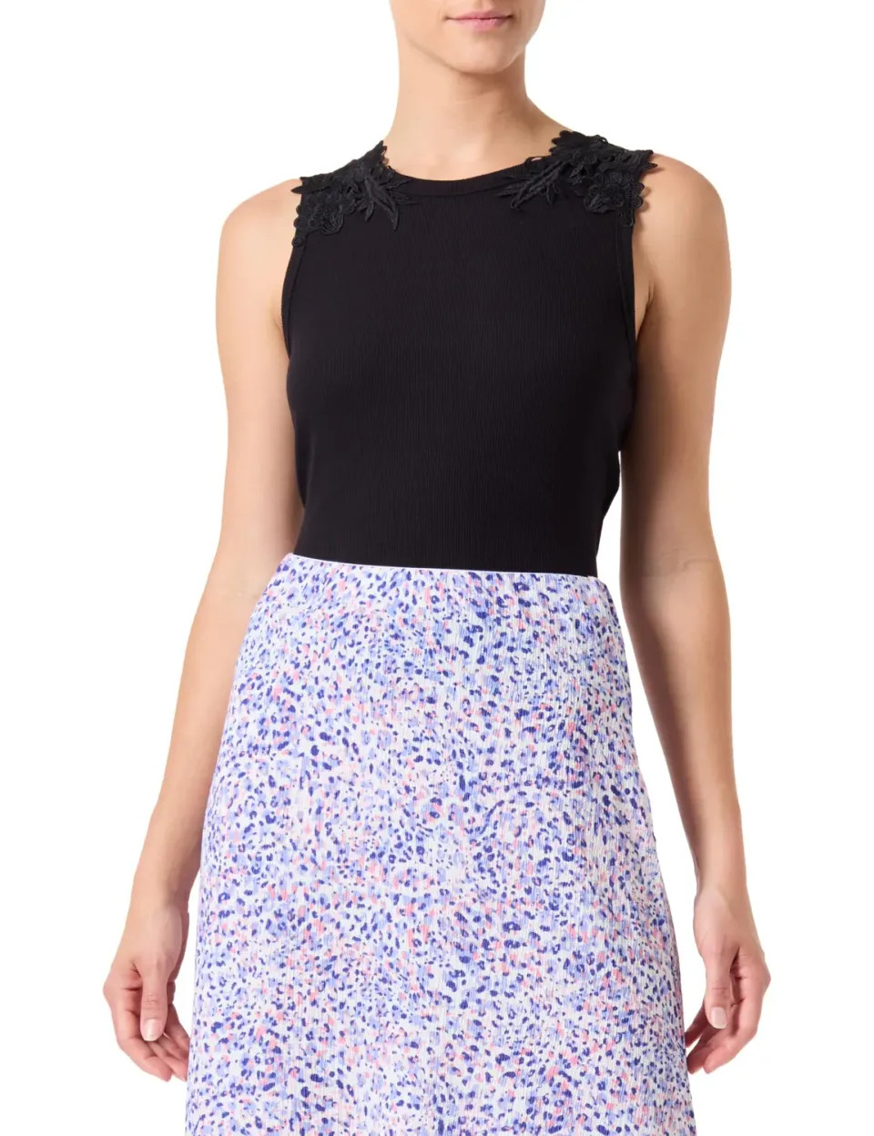 ONLY Onlnilus S/L Mix Top canotta smanicata nera