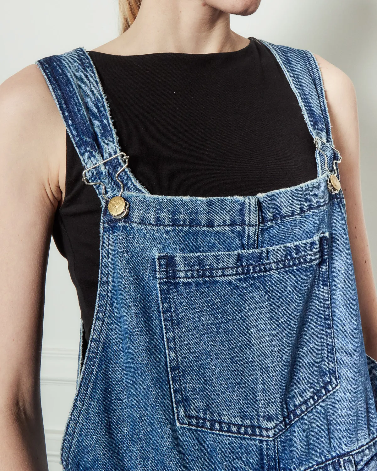 Acquaverde Kora Worn salopette jeans slavata