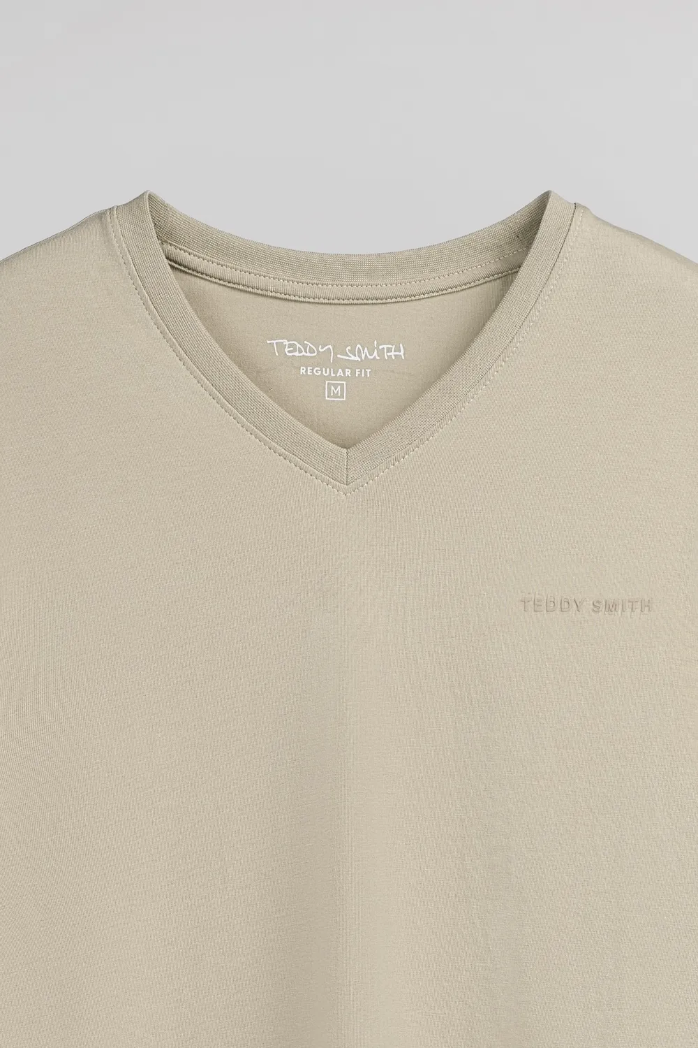 Teddy Smith Tawax 2 MC T-Shirt Scollo V Grège