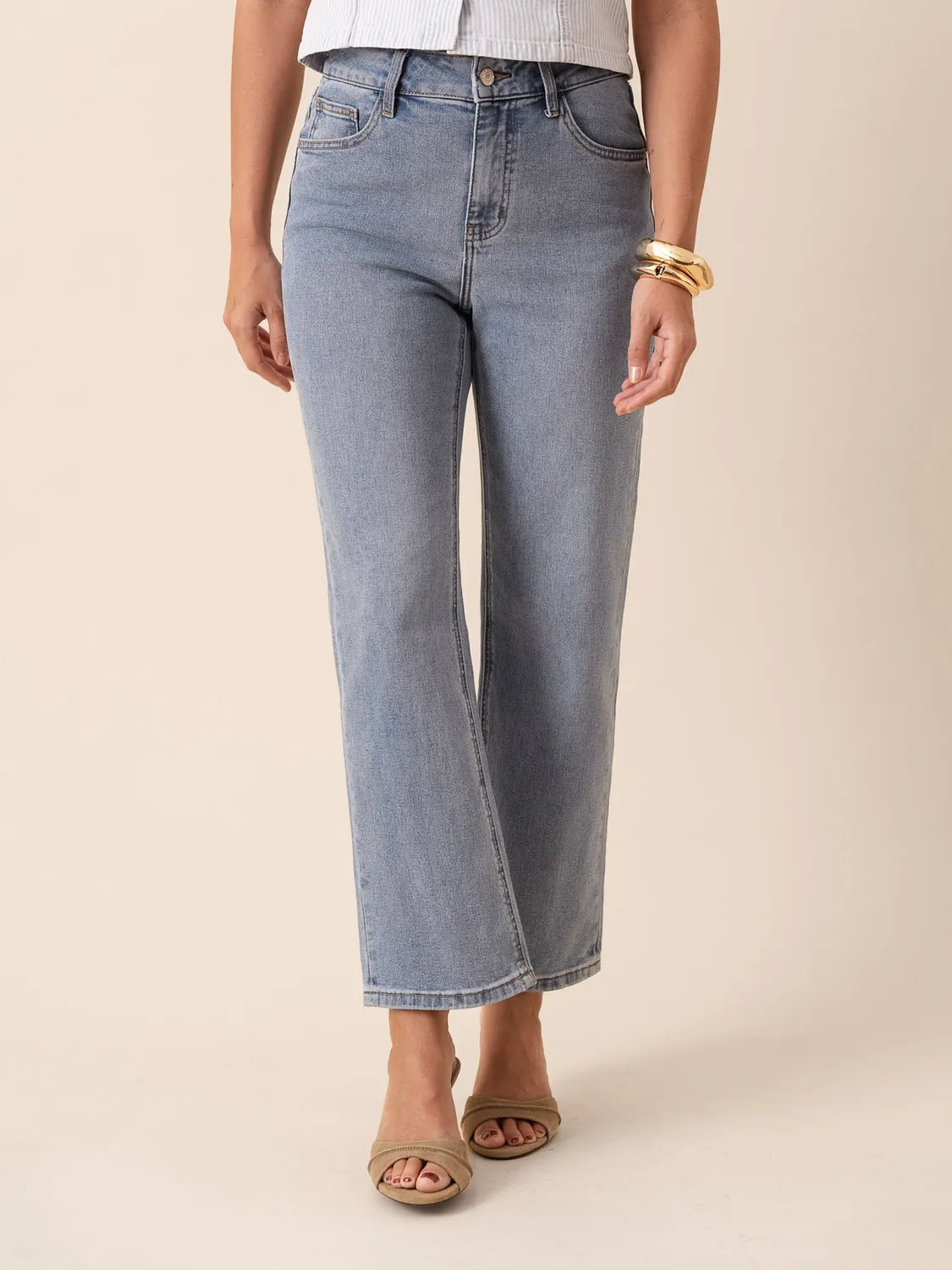 Oraije Solange jeans dritti azzurro chiaro