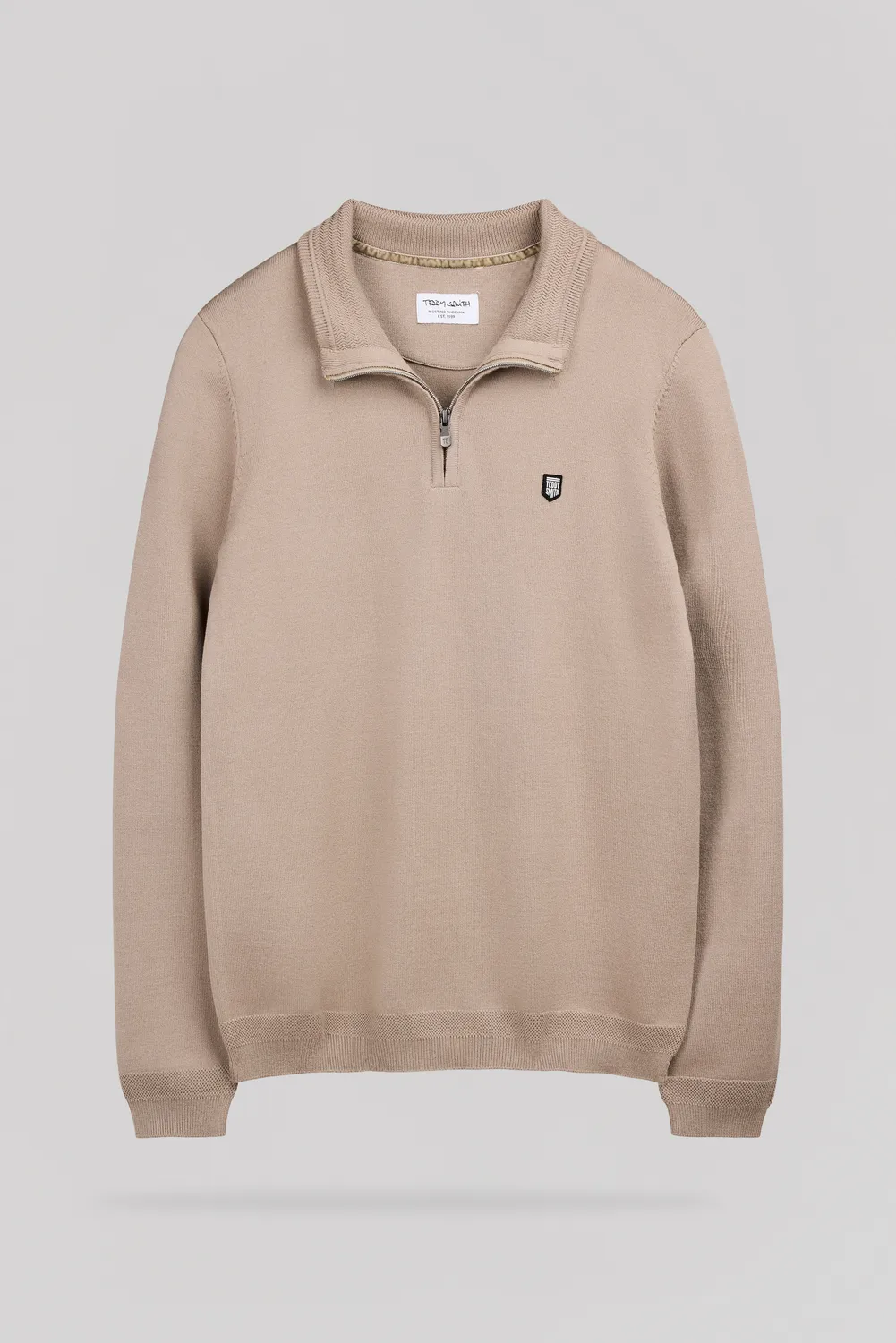 Teddy Smith P-Marty 2 Maglia mezza zip beige uomo