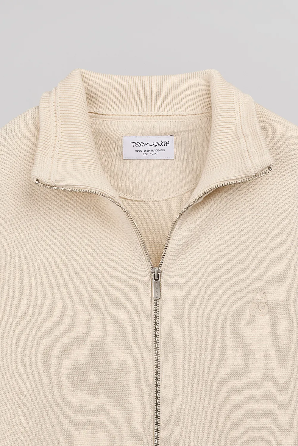 Teddy Smith G-Ettore 2 gilet uomo zip collo alto ecru cotone