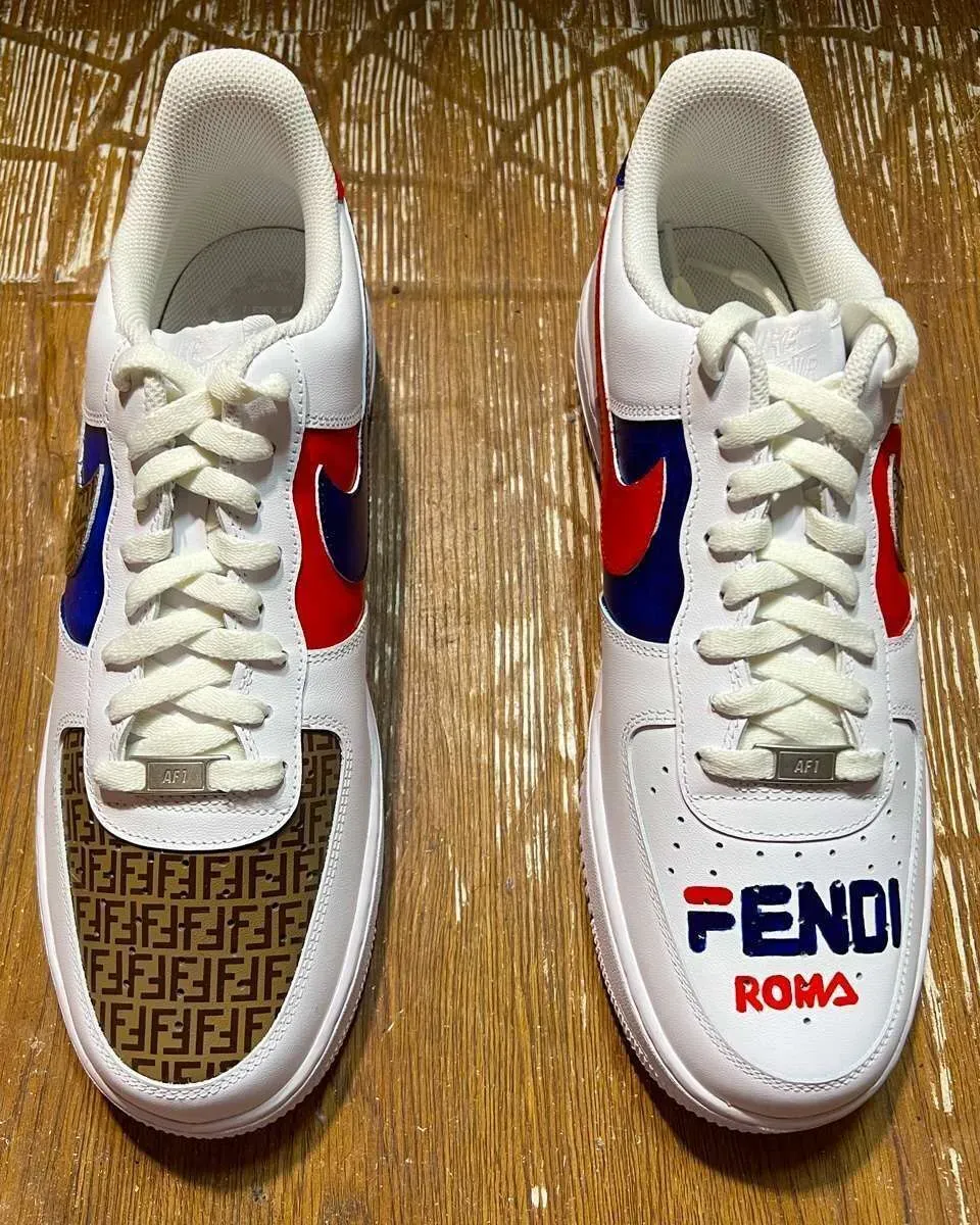 Nike Air Force 1 Fendi Roma sneakers personalizzate mano