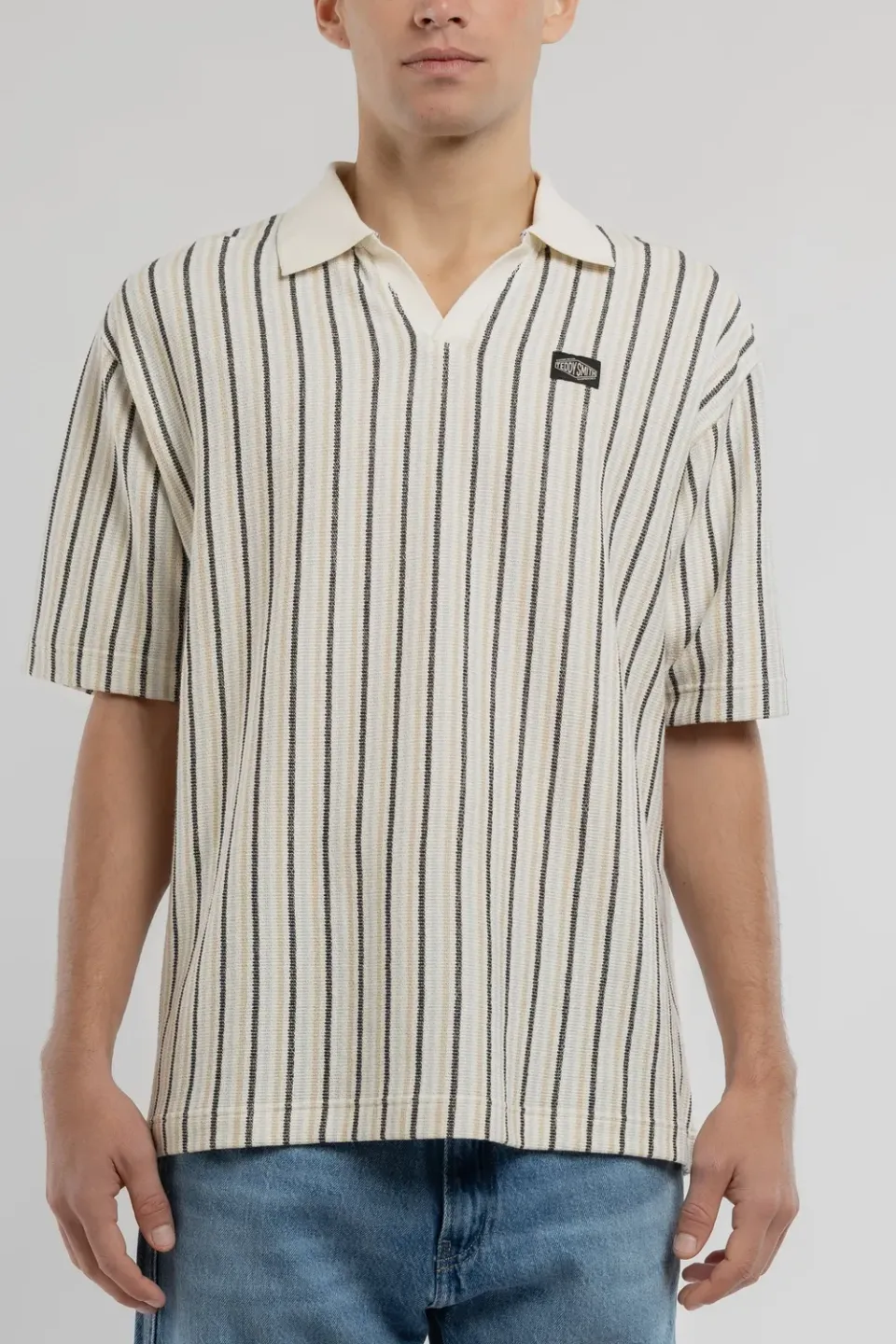Teddy Smith P-Dovan polo uomo bianco righe cotone
