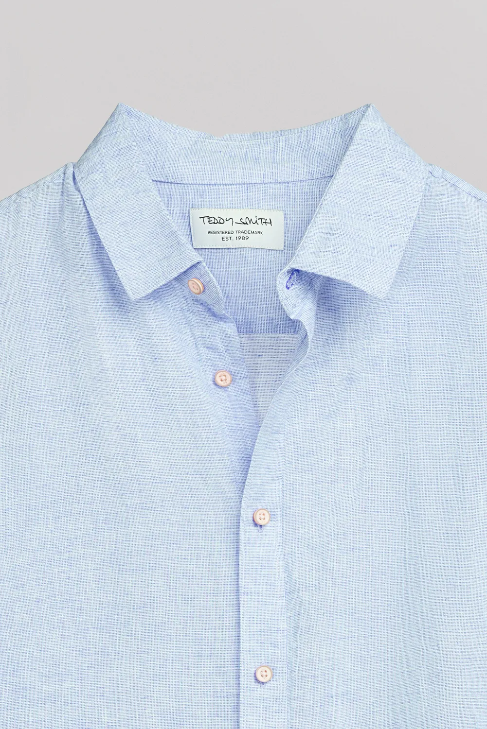 Teddy Smith C-Pietro MC camicia uomo pastel blue lino