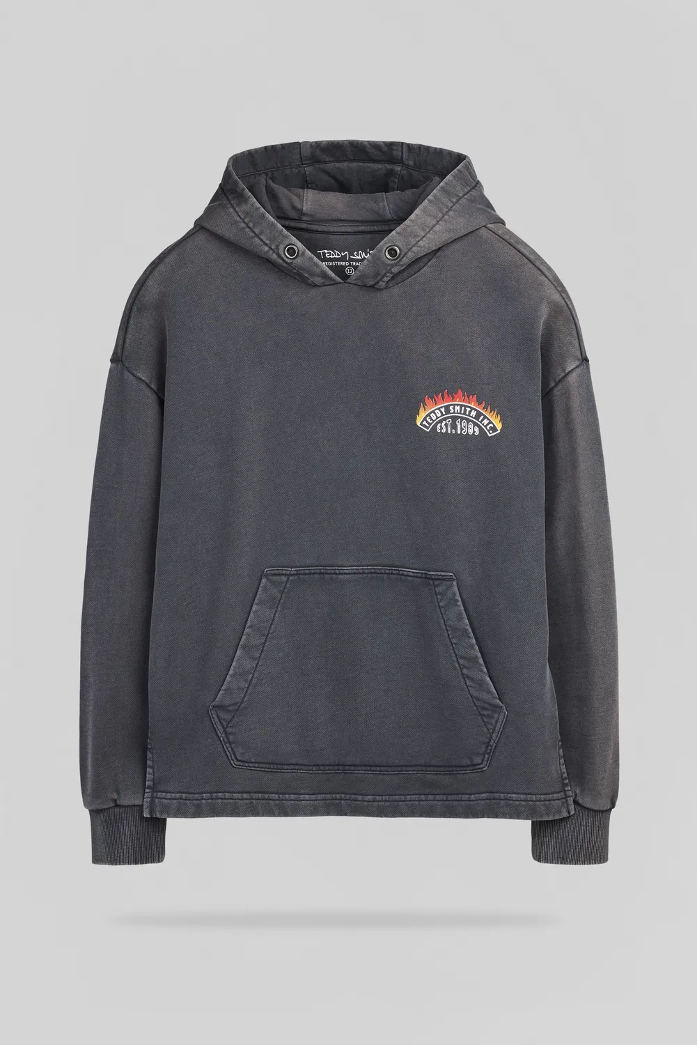 Teddy Smith S-Feu Hoody Jr Felpa Cappuccio Ragazzo Nera Cotone