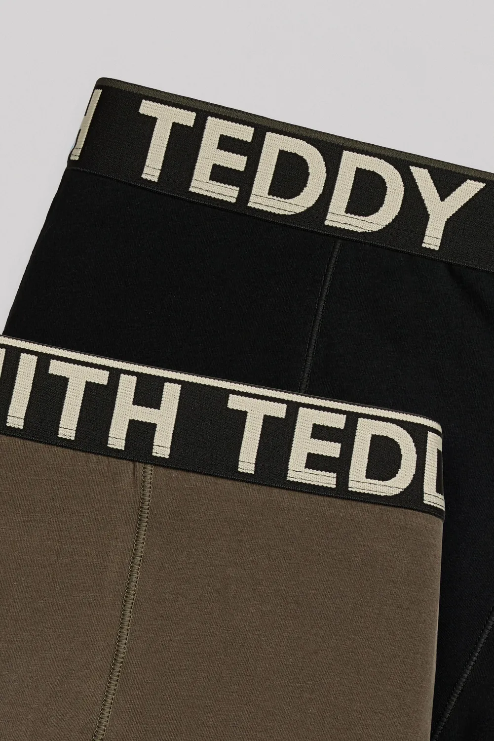 Teddy Smith Boxer Uomo Nero Kaki 2 Pezzi Cotone Elasticizzato