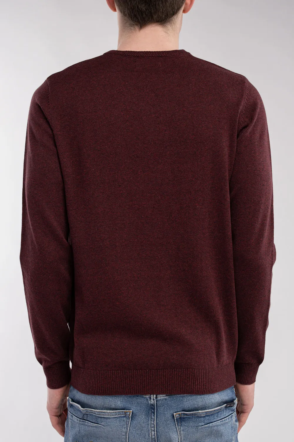 Teddy Smith Pulser 3 maglione scollo V bordeaux cotone