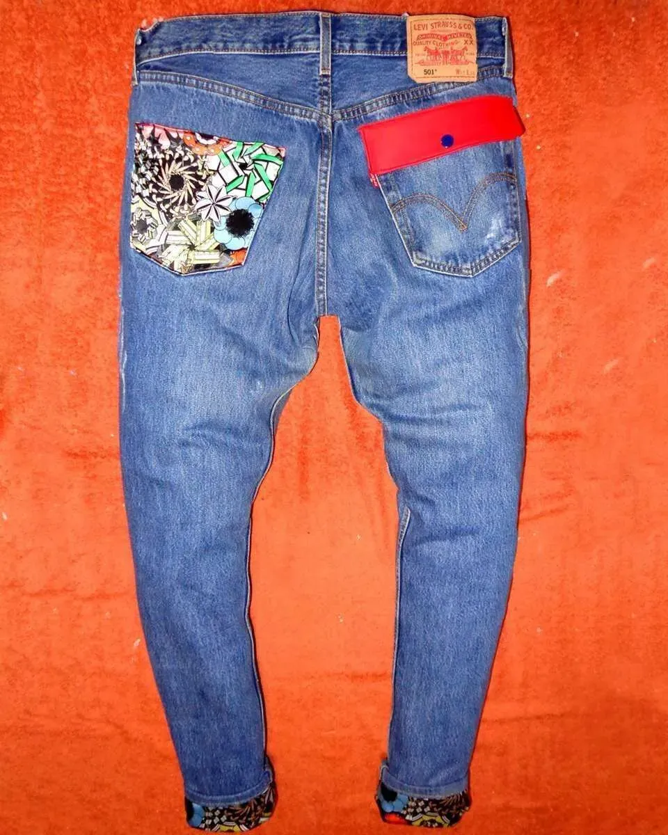 Levi's Vintage Fiori Moderni jeans personalizzati floreali
