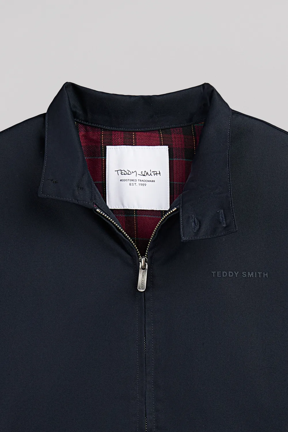 Teddy Smith Sanson 2 giubbotto uomo blu twill collo alto