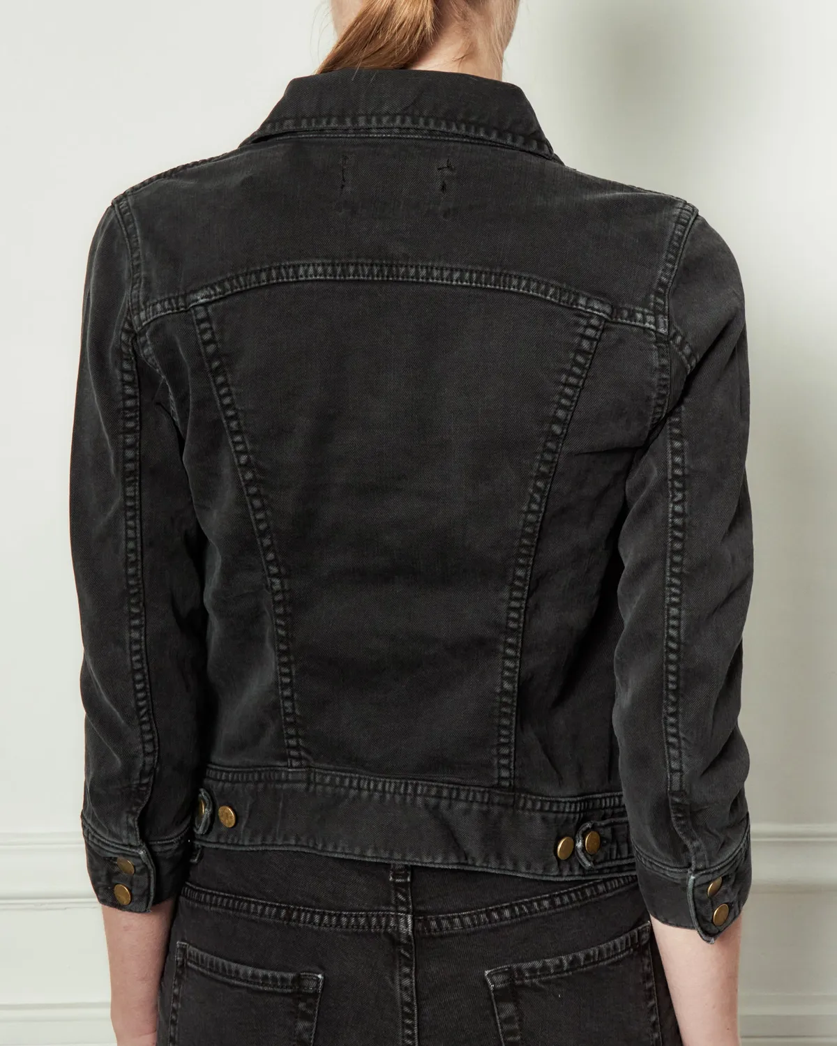 acquaverde Carmen giacca jeans black stone aderente
