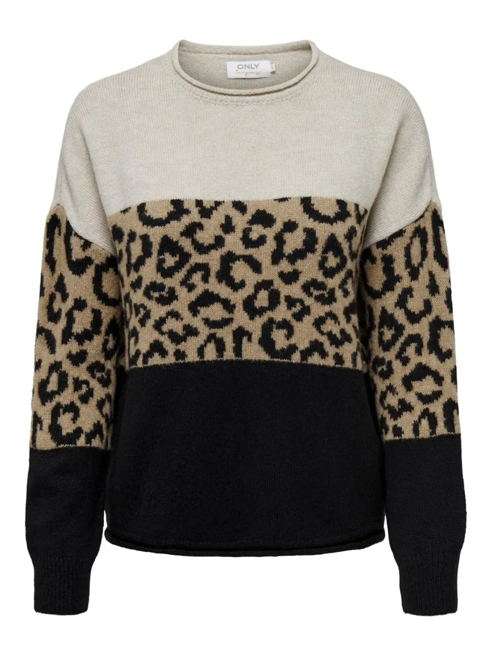 ONLY ONLJADE pullover donna girocollo grigio chiaro
