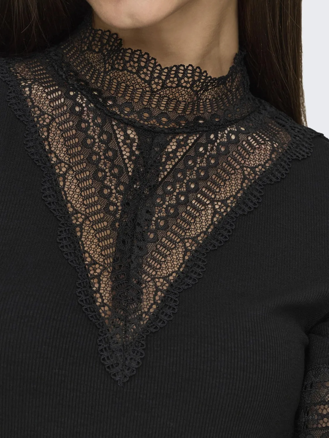 ONLY Onltilde Highneck Top Nero XS Manica Corta
