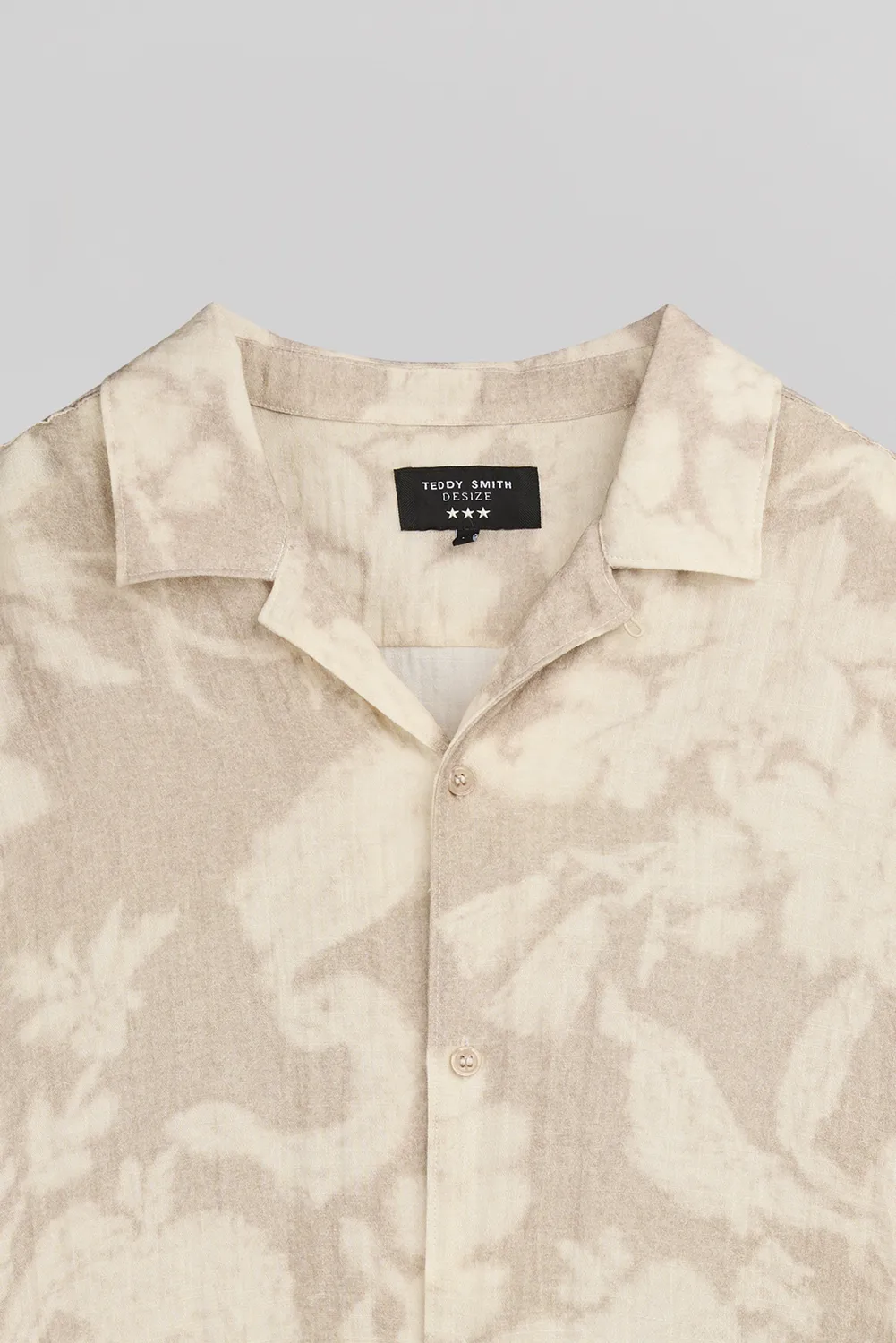 Teddy Smith C-Anders Camicia Hawaiana Beige Viscosa