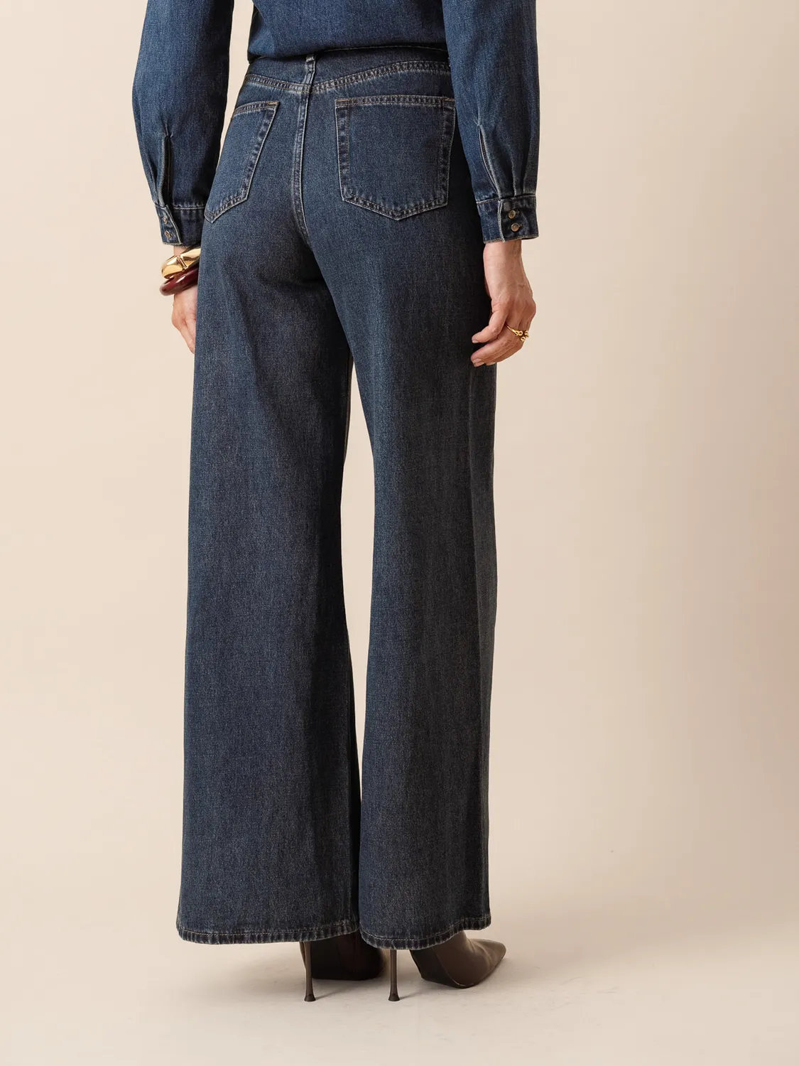 Oraije Barnes jeans palazzo blu scuro cotone