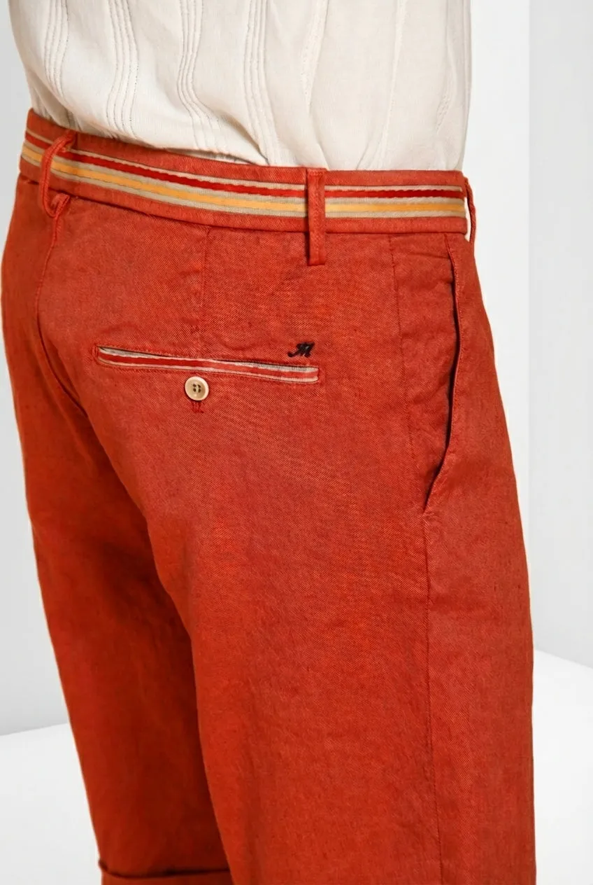Mason's Torino Oxford bermuda chino mattone slim lino