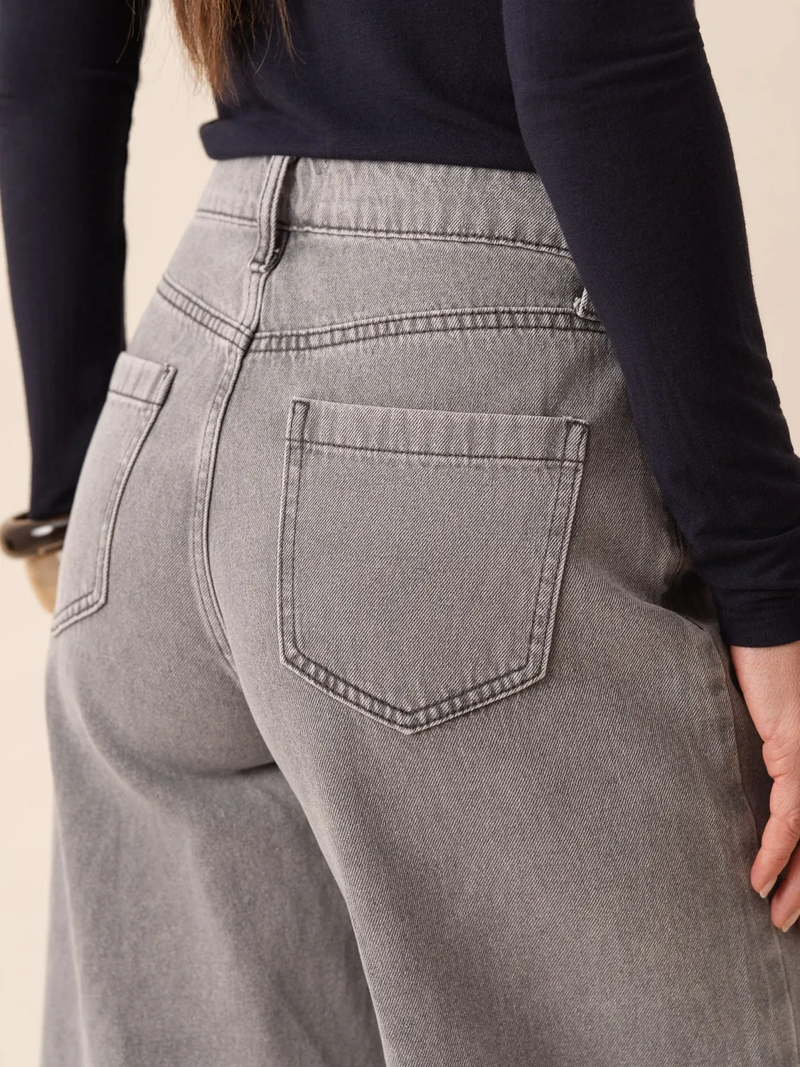 Oraije Giovani jeans palazzo grigio chiaro regular