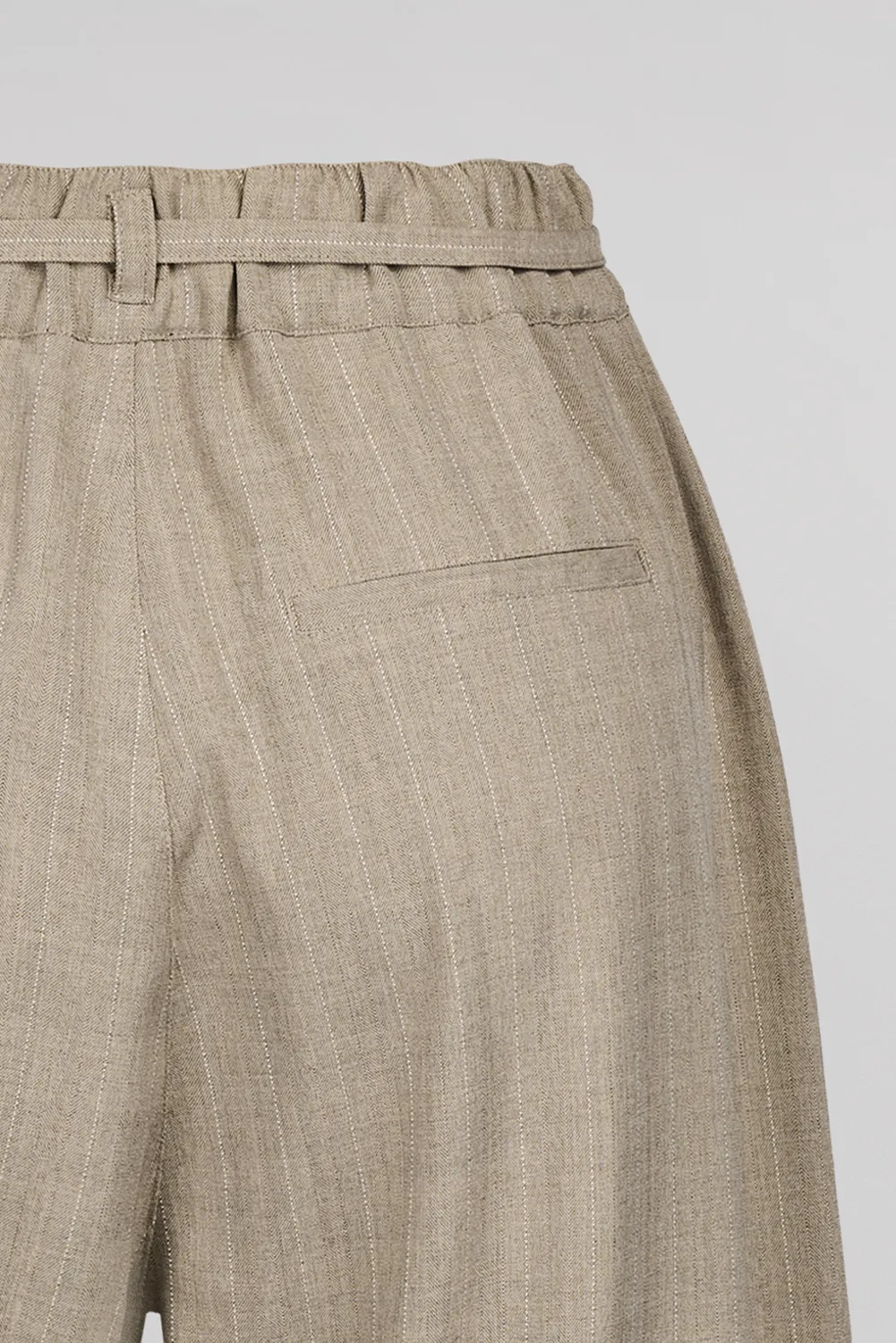 Teddy Smith P-Taylor Pantalone Donna Beige Gessato Relaxed