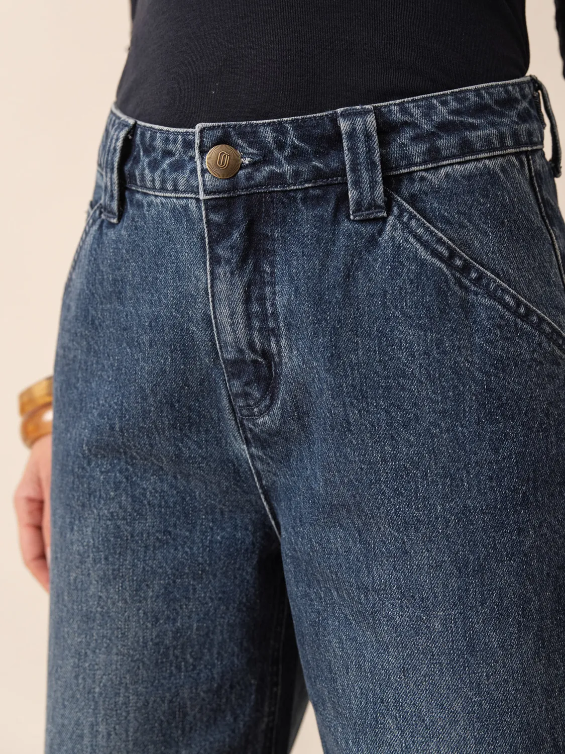 Oraije Andrea jeans loose blu vintage regolabili