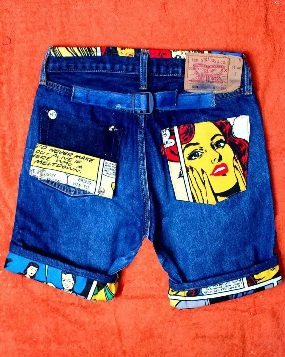 Never Say Never Fumetti Retro bermuda Levi's vintage custom