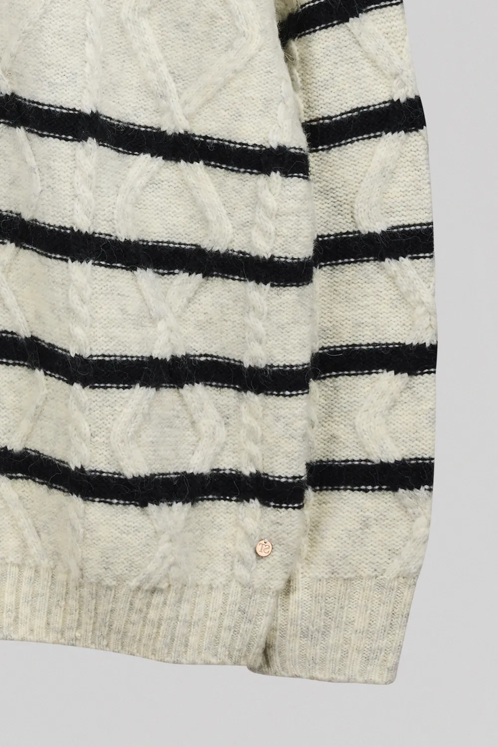 Teddy Smith P-Pola pullover oversize trecce avorio donna