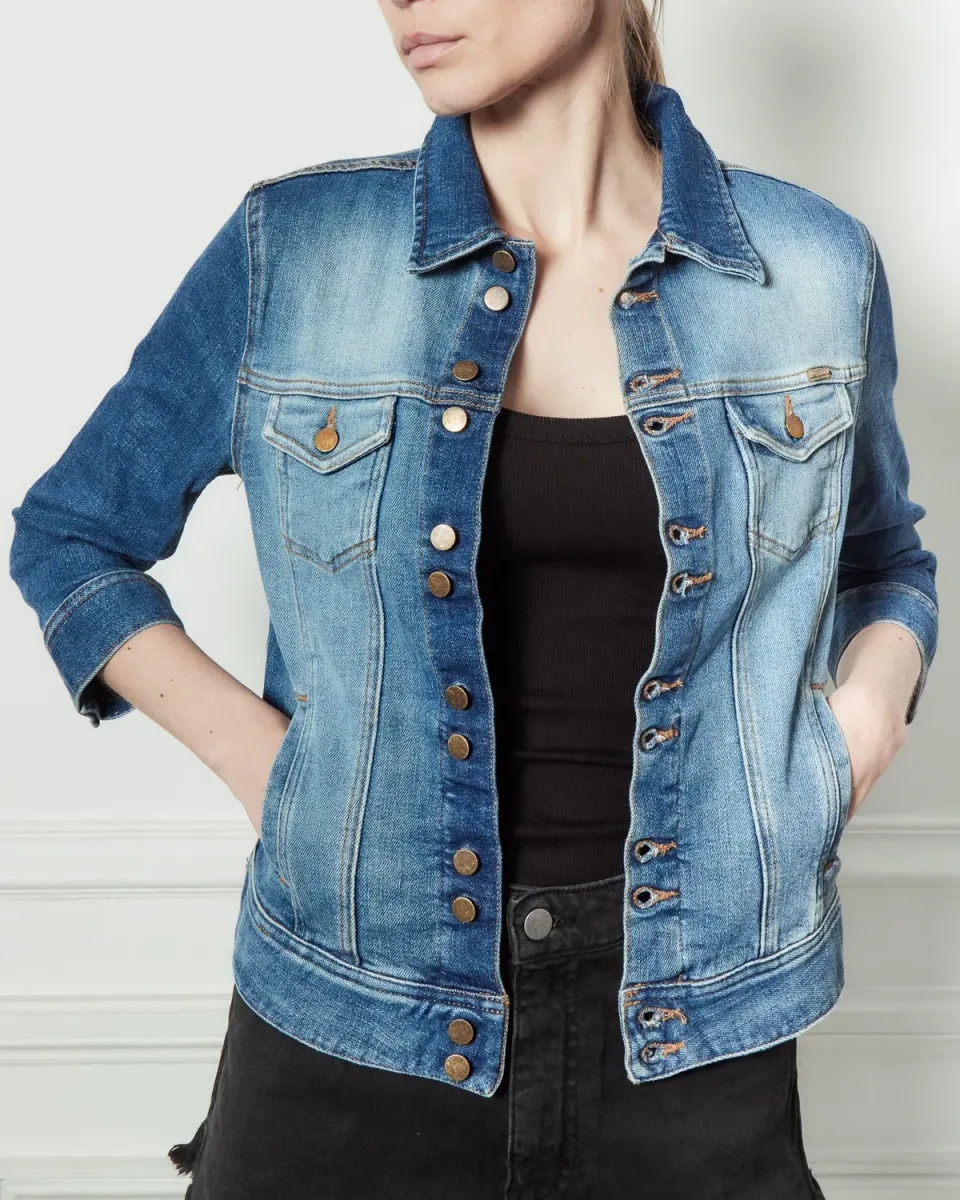Acquaverde Carmen Worn giacca jeans western